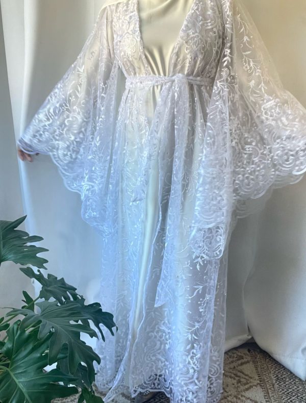 Pearl Lace Butterfly Sleeve Coat - Image 2