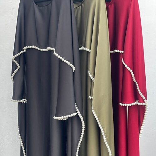 Silk Pearl Draped Dress