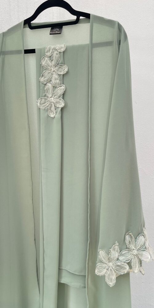 Floral Puff Chiffon Coat