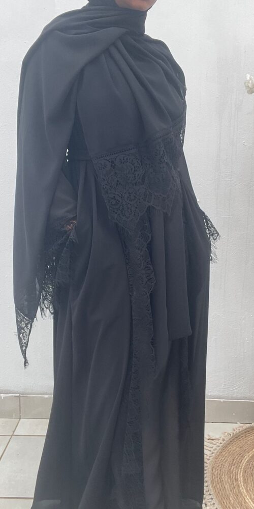Noura Chiffon Lace Coat with Hijab