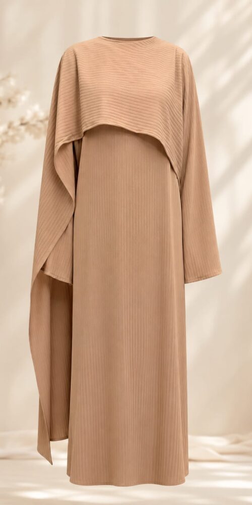 Ribbed Knit Draped Dress