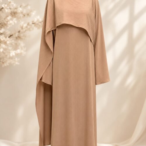 Ribbed Knit Draped Dress