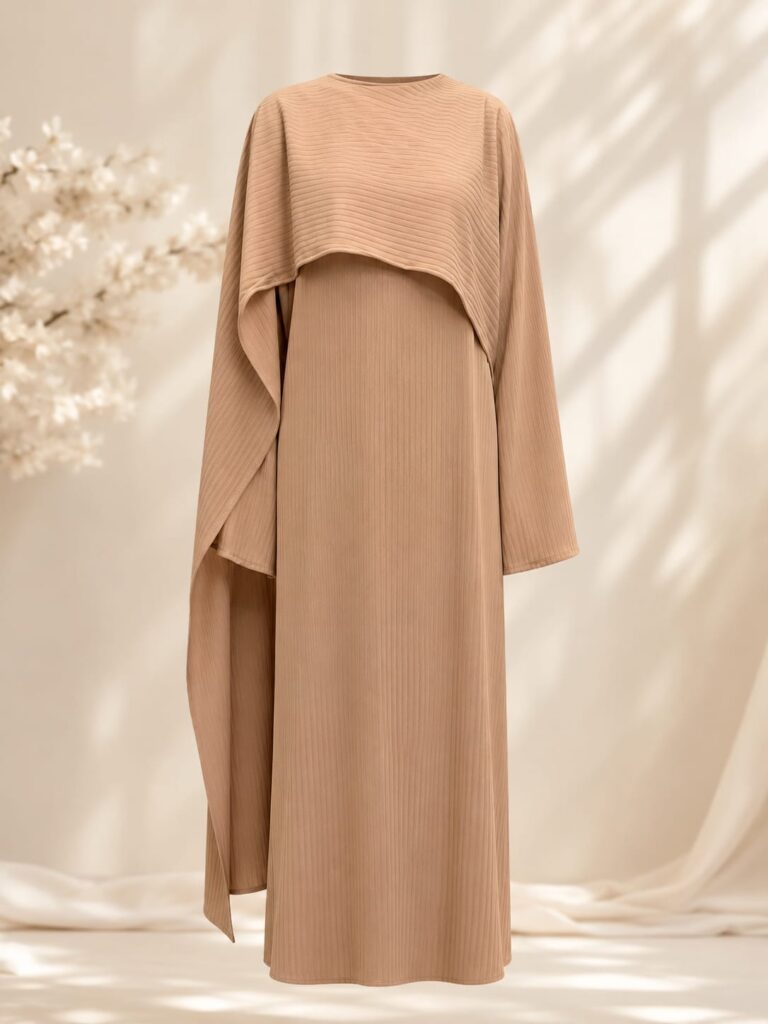Ribbed Knit Draped Dress