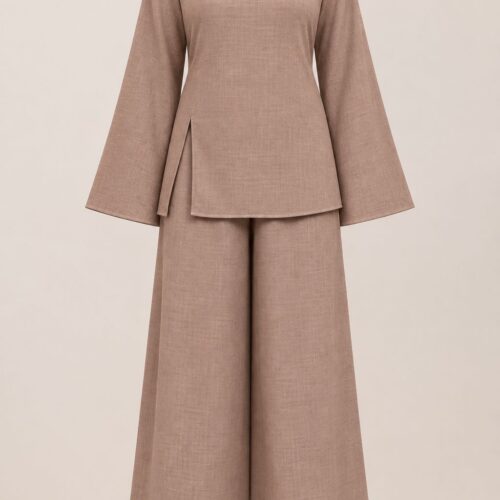 Slit Linen Dress